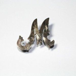 Bernice I Goodspeed Sterling "M" Brooch Pin